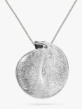 Nina B Folded Circle Pendant Necklace, Silver