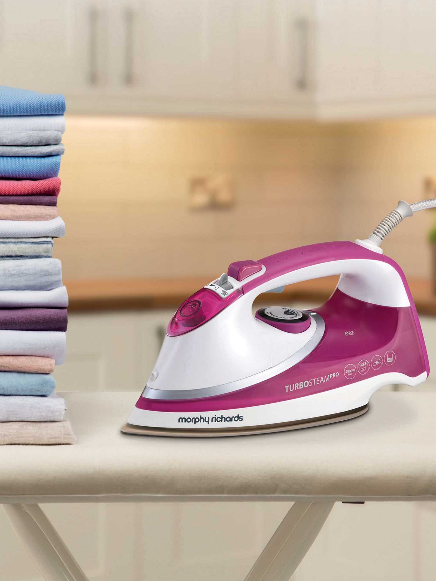 Morphy Richards Morphy Richards Turbosteam Pro Steam Iron Pearl Ceramic Soleplate 303123 