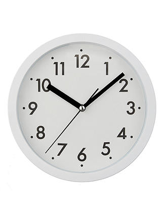 John Lewis The Basics Wall Clock, Dia.20cm, White