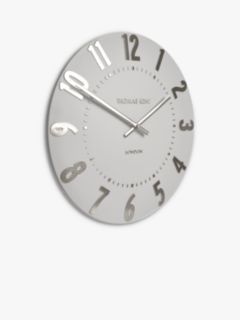 Thomas Kent Mulberry Wall Clock, Dia.30cm, Silver Cloud