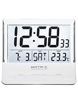 Acctim Torne Radio Controlled Alarm Clock, White