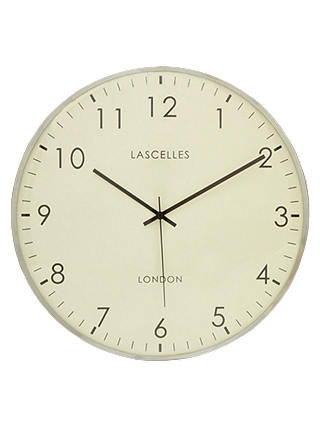 Lascelles Big Dome Wall Clock, Dia.40cm, Silver