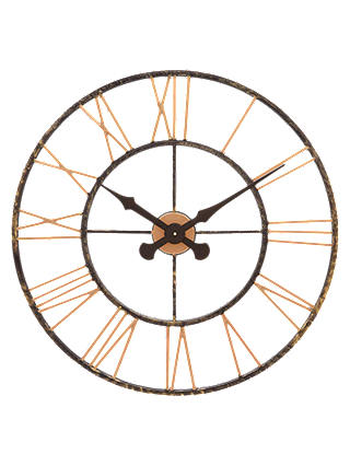 Lascelles Skeleton Style Oversized Clock, Dia.70cm, Copper