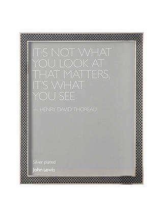 John Lewis & Partners Dark Checkerboard Enamel Photo Frame, Silver, 8 x 10"