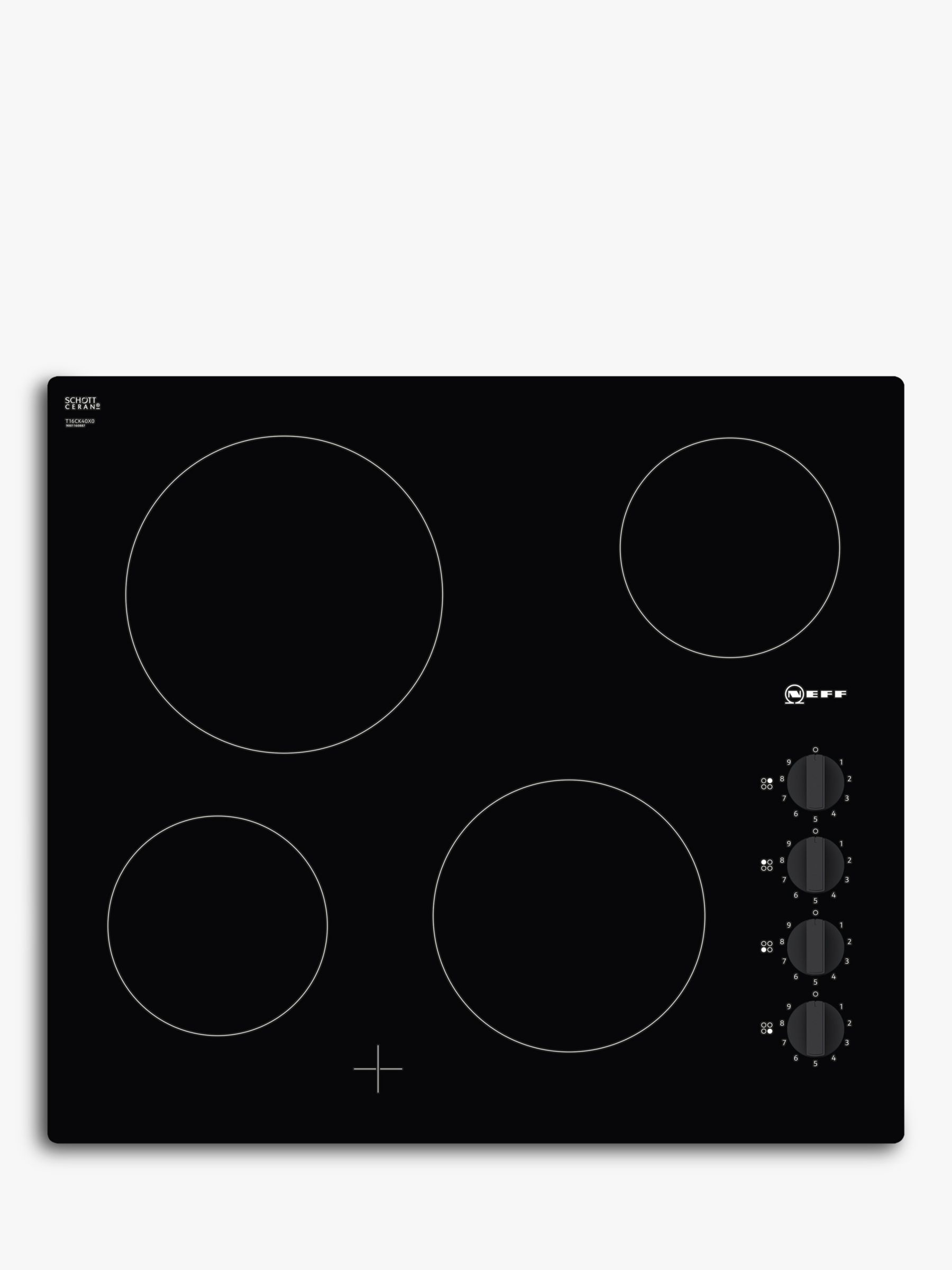 Neff T16CK40X0 Ceramic Hob, Black