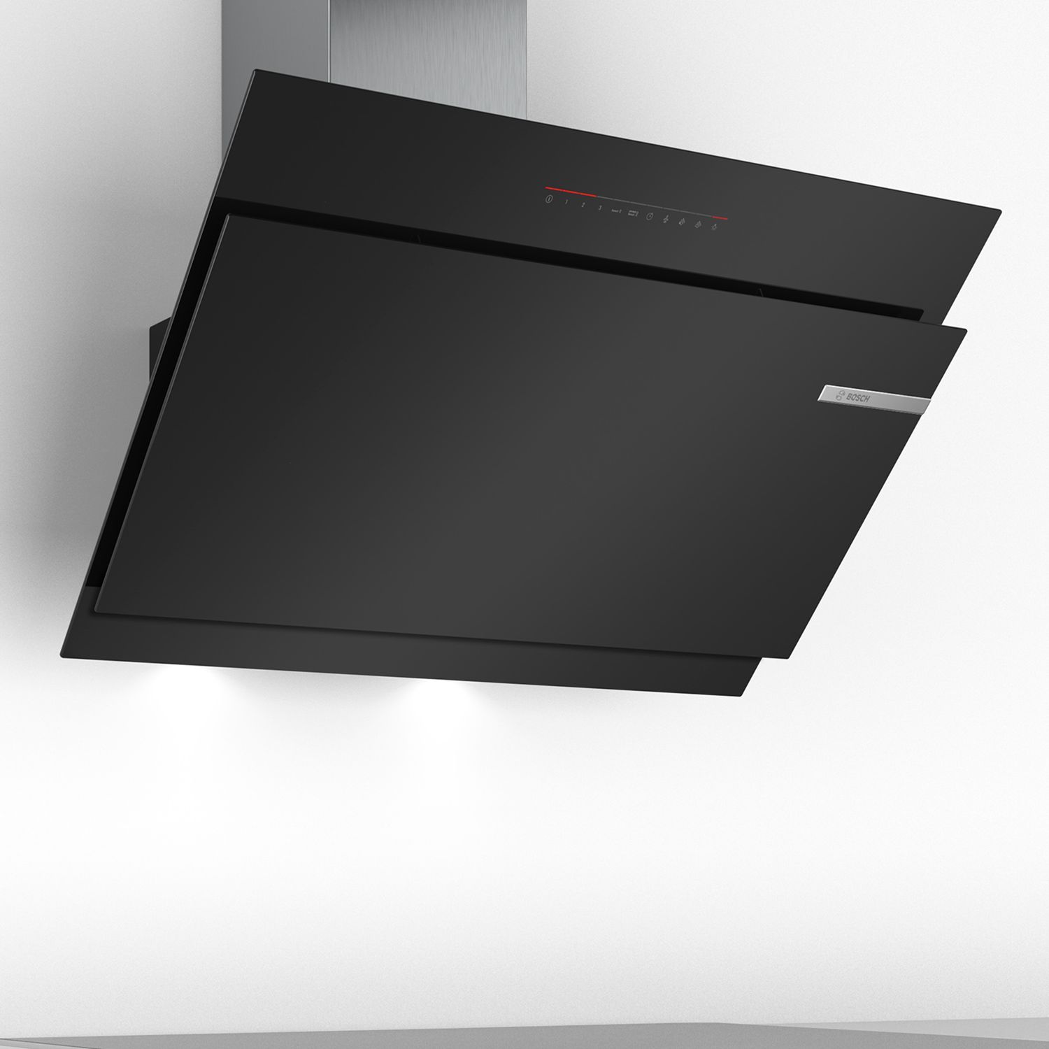 Bosch DWK97JQ60B 90cm Angled Chimney Cooker Hood, A Energy Rating, Black