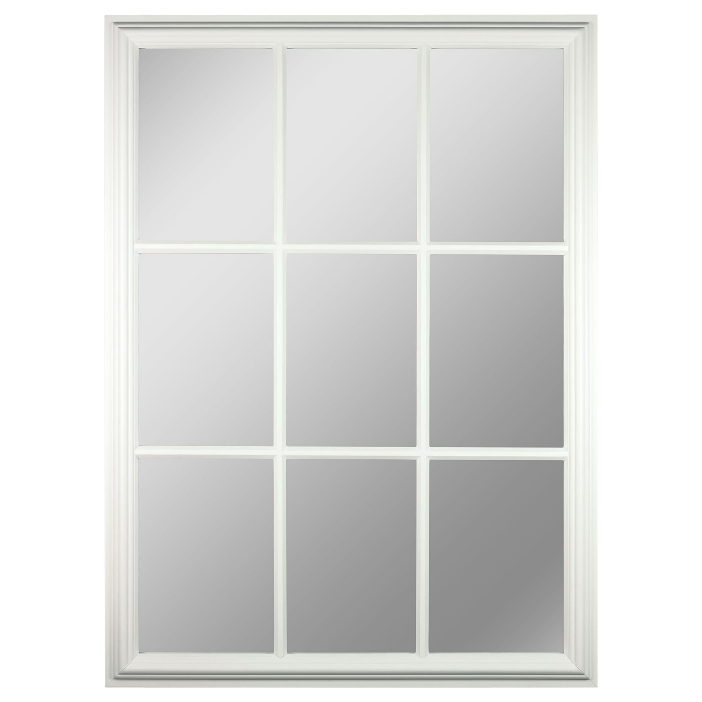 Croft Collection Window Pane Rectangle Mirror, H112 x W82cm, White at