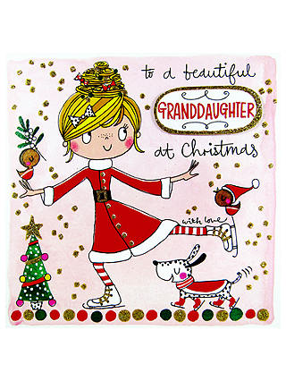 Rachel Ellen Christmas Scribbles Beautiful Granddaughter Card