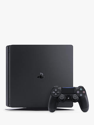 Sony PlayStation 4 Slim Console, 1TB, with DUALSHOCK 4 Controller, Jet Black