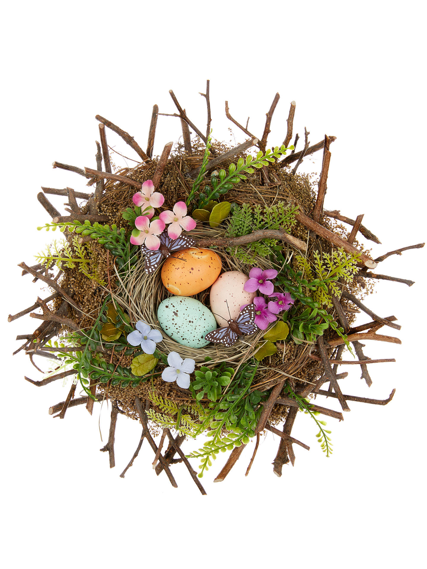 John Lewis & Partners Floral Easter Nest Decoration, Multi at John Lewis & Partners