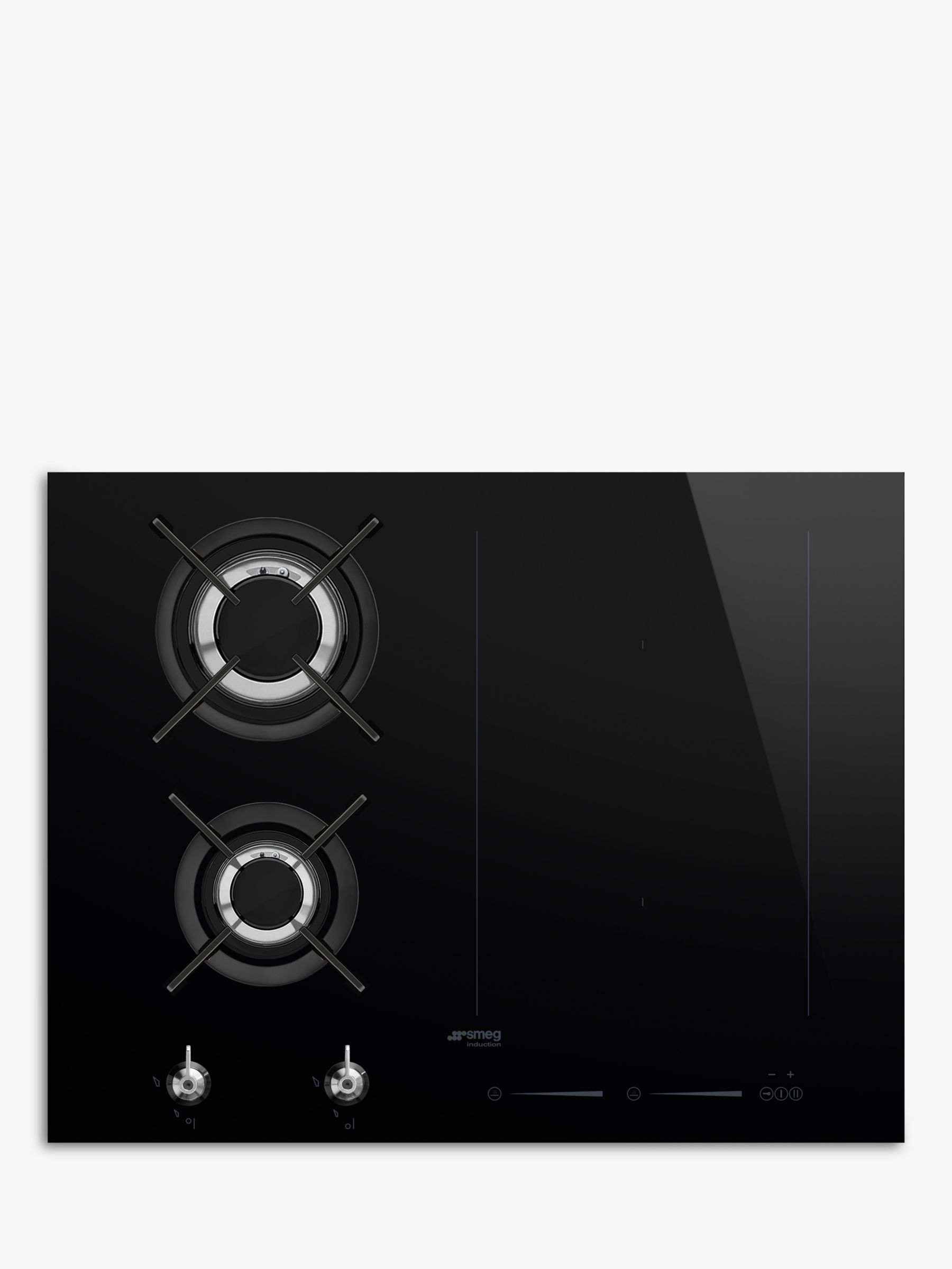 Smeg PM3621WLD Induction and Gas Mixed Hob, Black