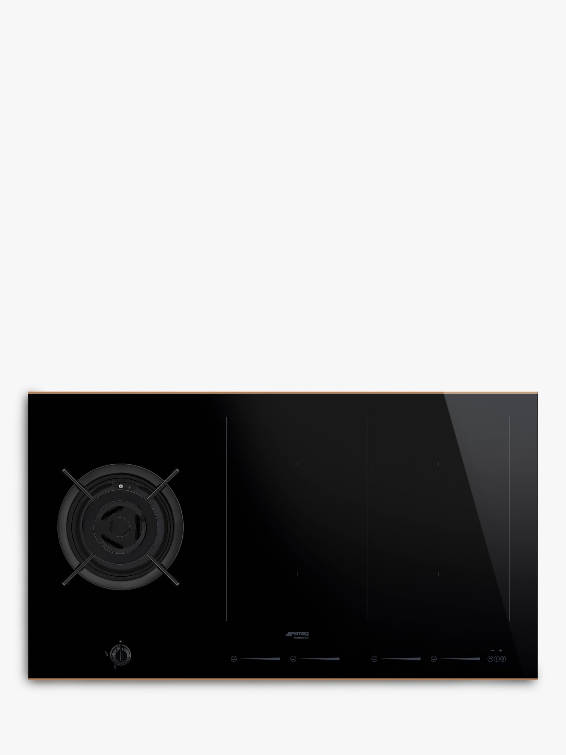 Smeg PM6912WLDR Induction and Gas Mixed Hob, Black