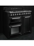 Smeg Victoria TR103 Dual Fuel Range Cooker, 100cm Wide, Black Gloss