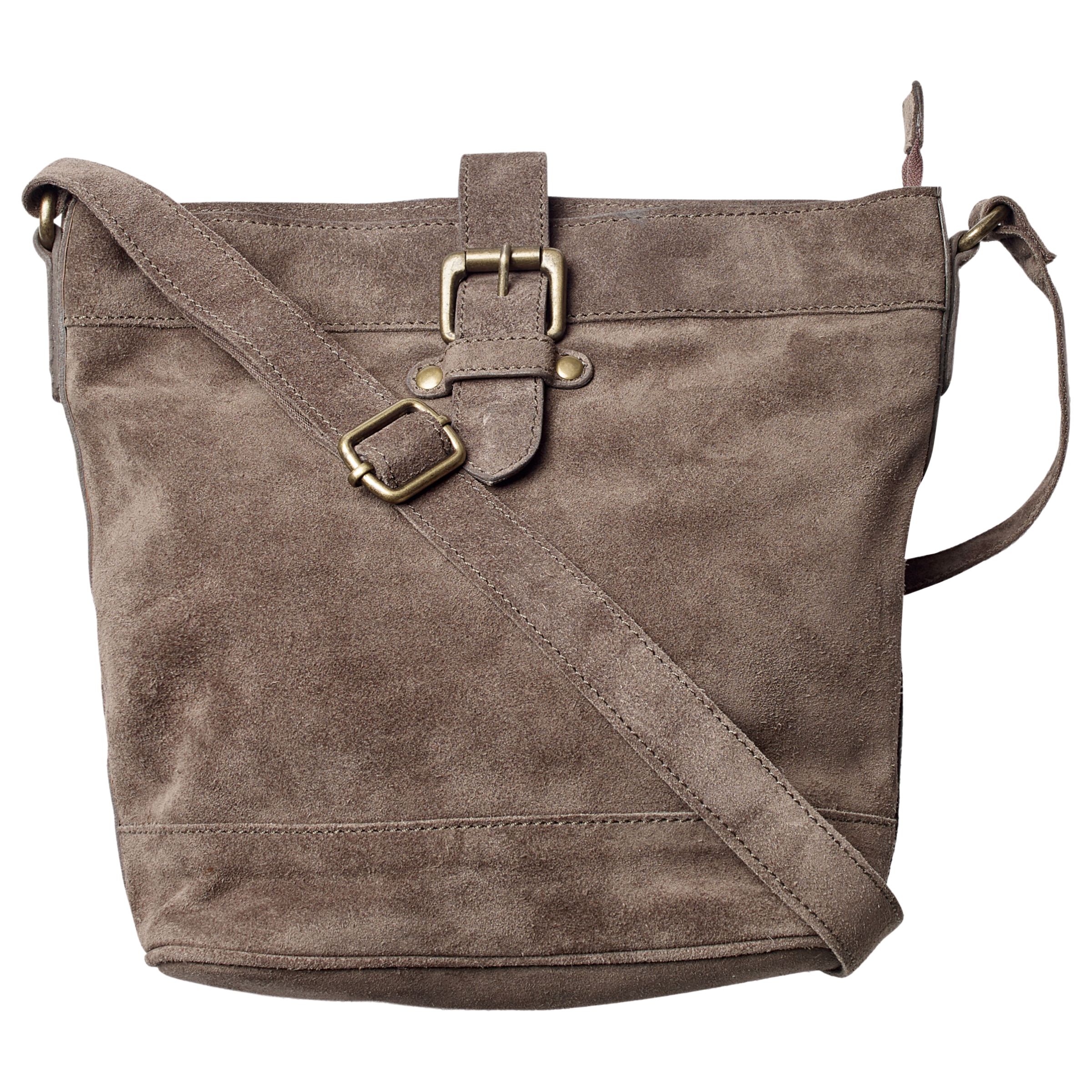 Fat Face Suede Frankie Cross Body Bag, Charcoal at John Lewis & Partners