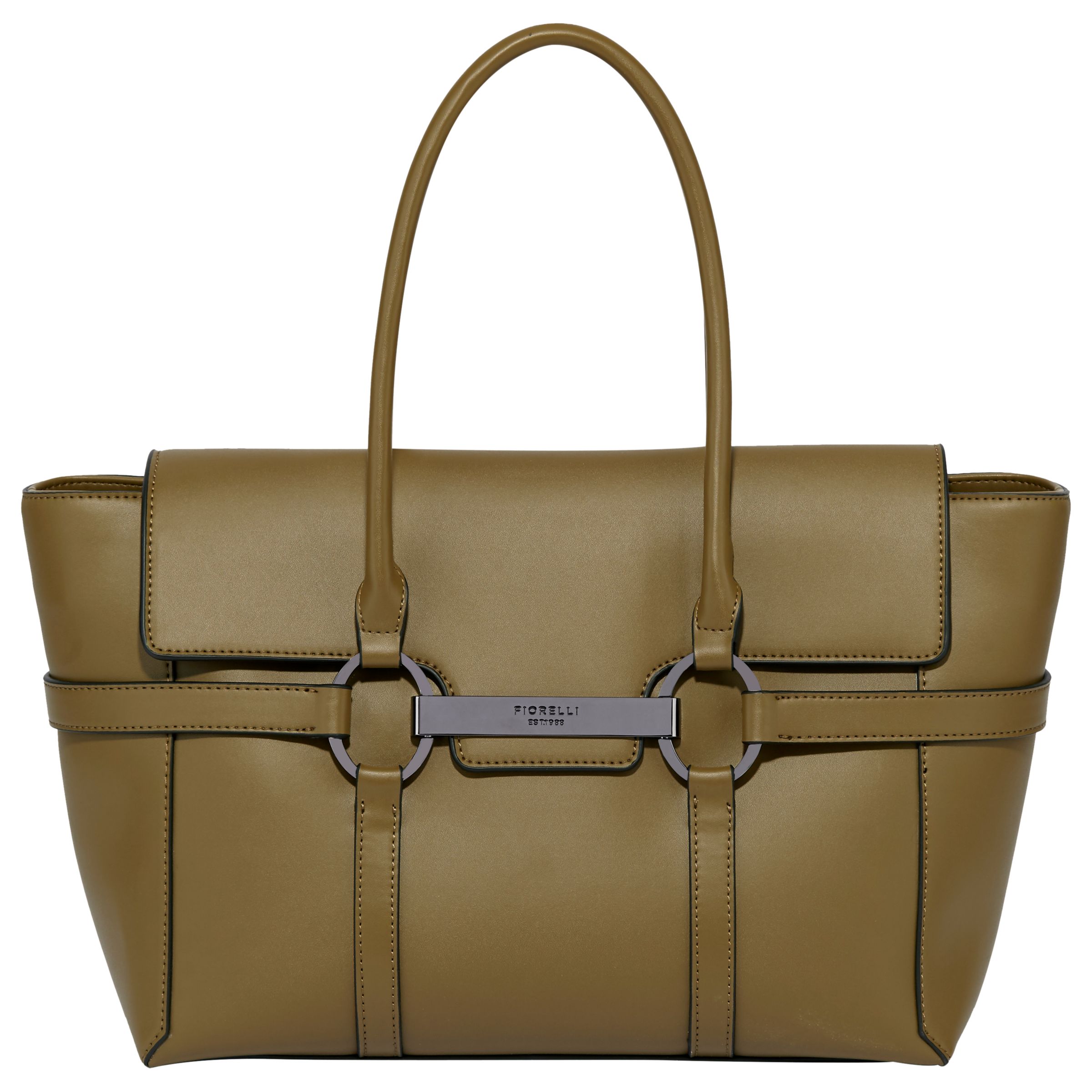 Fiorelli Barbican Large Flapover Tote Bag, Olive at John Lewis & Partners