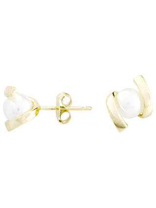 A B Davis 9ct Gold Encased Pearl Stud Earrings