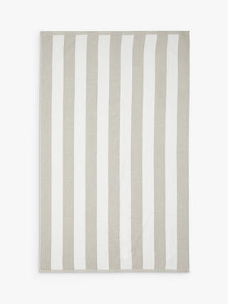 John Lewis & Partners Deckchair Stripe Towel, Cool Grey