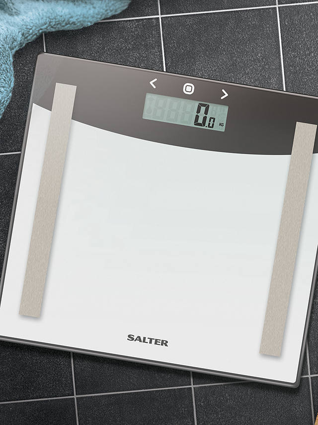 Measure Weight Body Fat Percentage Water Bone Muscle Mass BMI BMR Sleek Design 10 User Memory Athlete Mode 15 Year Guarantee Salter Glass Analyser Digital Bathroom Scales Easy Read Display 