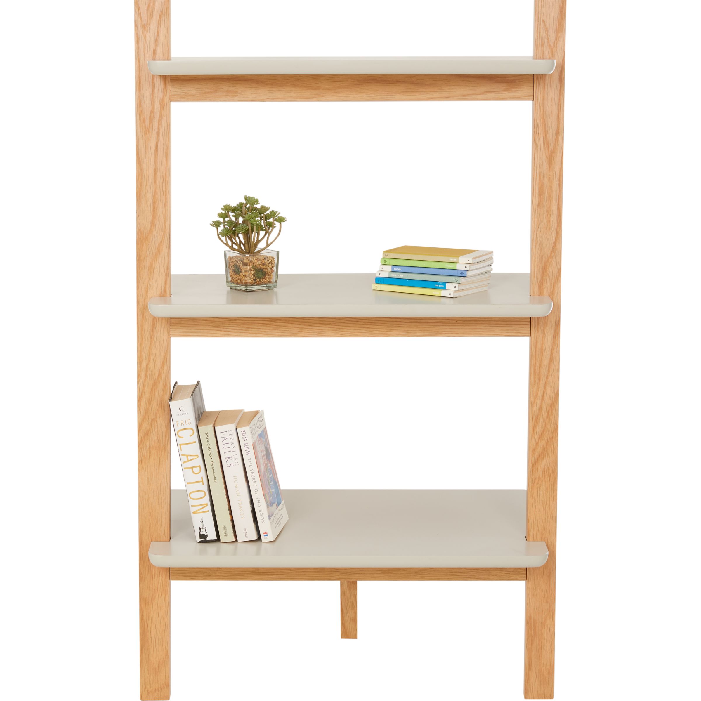 House By John Lewis Anton 5 Shelf Wood Wide Leaning Bookcase At