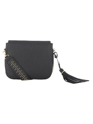Oasis Victoria Strap Detail Saddle Bag, Black