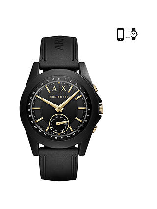 Armani Exchange Connected Men's Hybrid Silicone Strap Smartwatch, Black