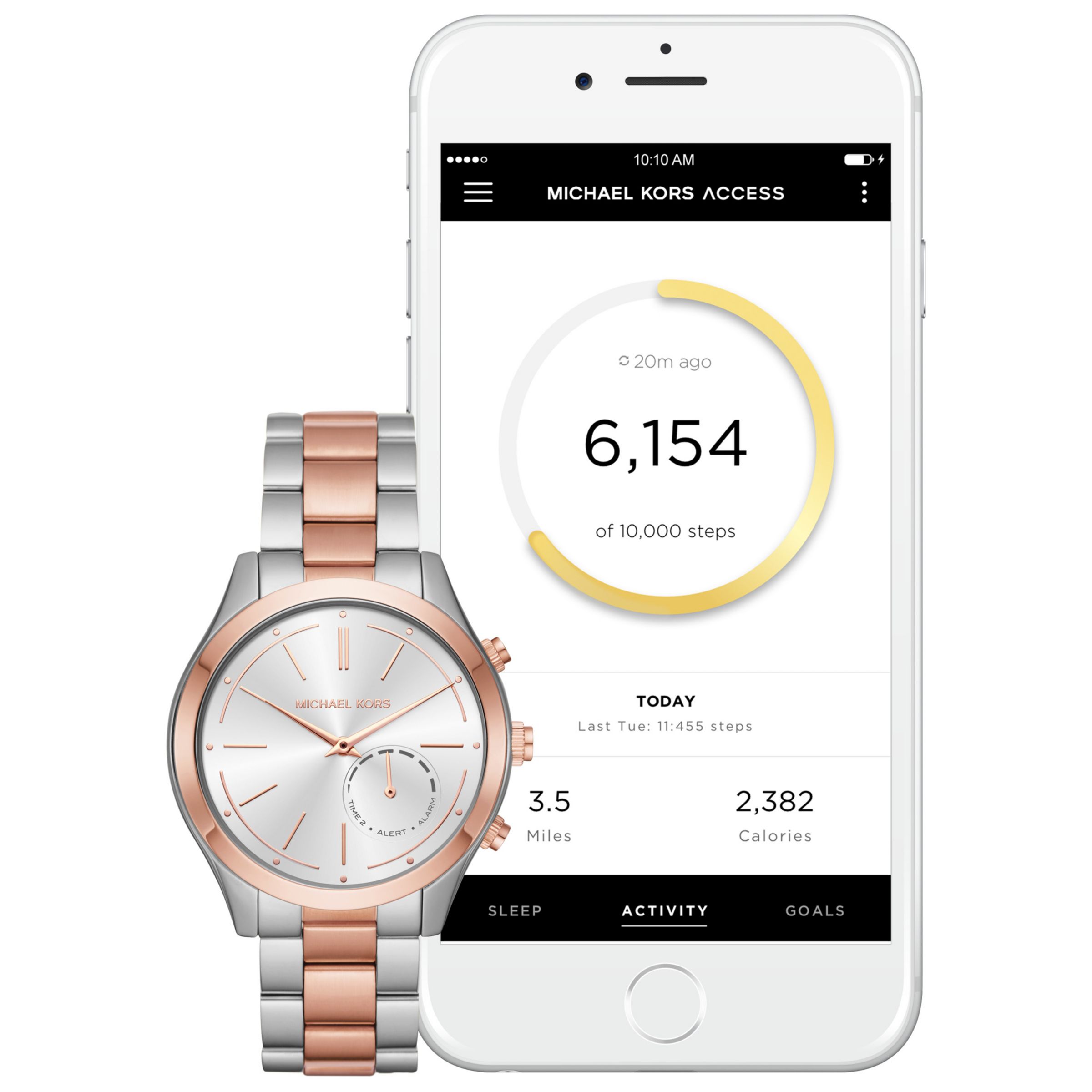 michael kors smartwatch silver and rose gold