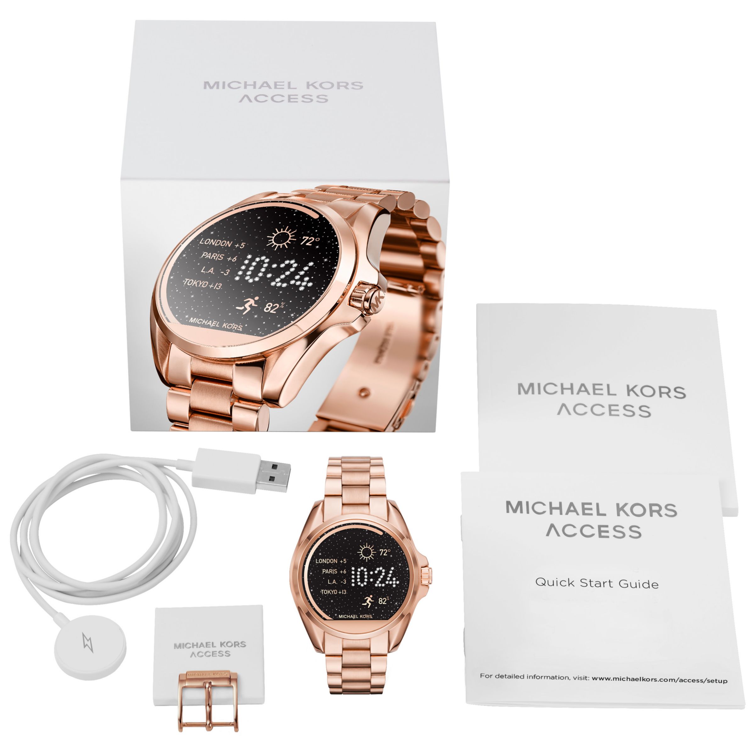 michael kors access touchscreen rose gold bradshaw smartwatch mkt5004
