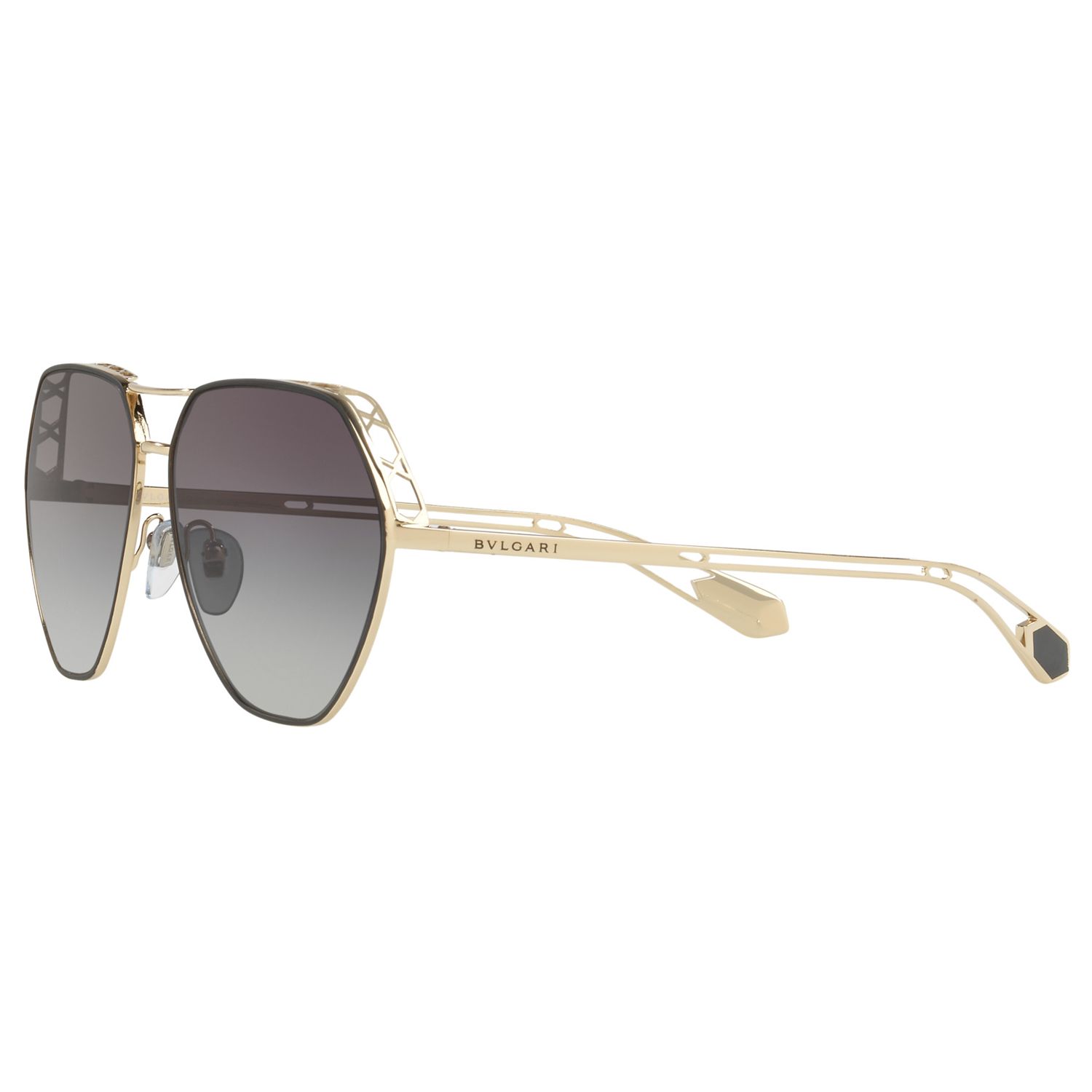 bvlgari bv6098 women's aviator sunglasses goldblack