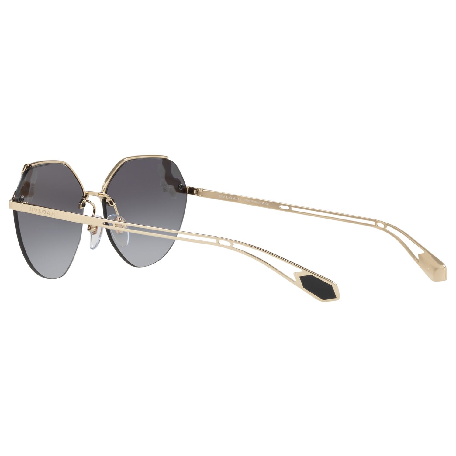BVLGARI BV6099 Geometric Sunglasses, Gold/Grey Gradient