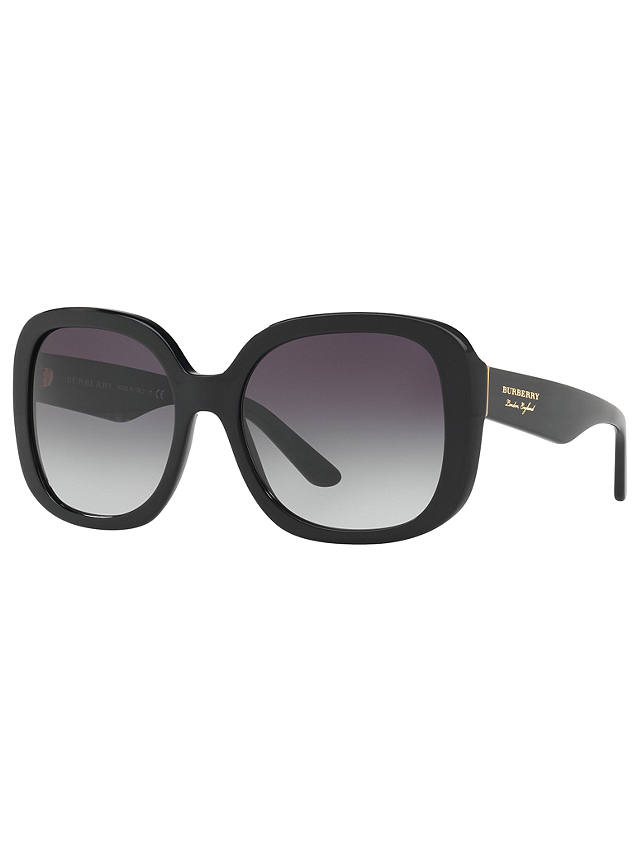 Burberry BE4259 Square Sunglasses, Black/Grey Gradient at John Lewis ...