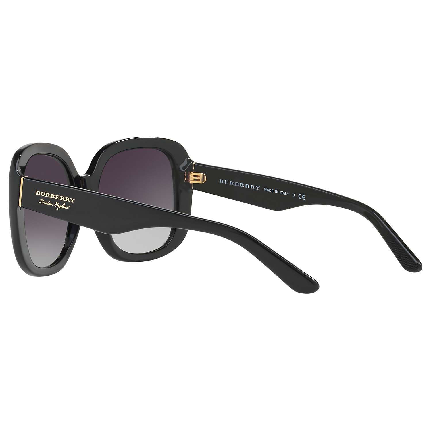 Buy Burberry BE4259 Square Sunglasses, Black/Grey Gradient Online at johnlewis.com