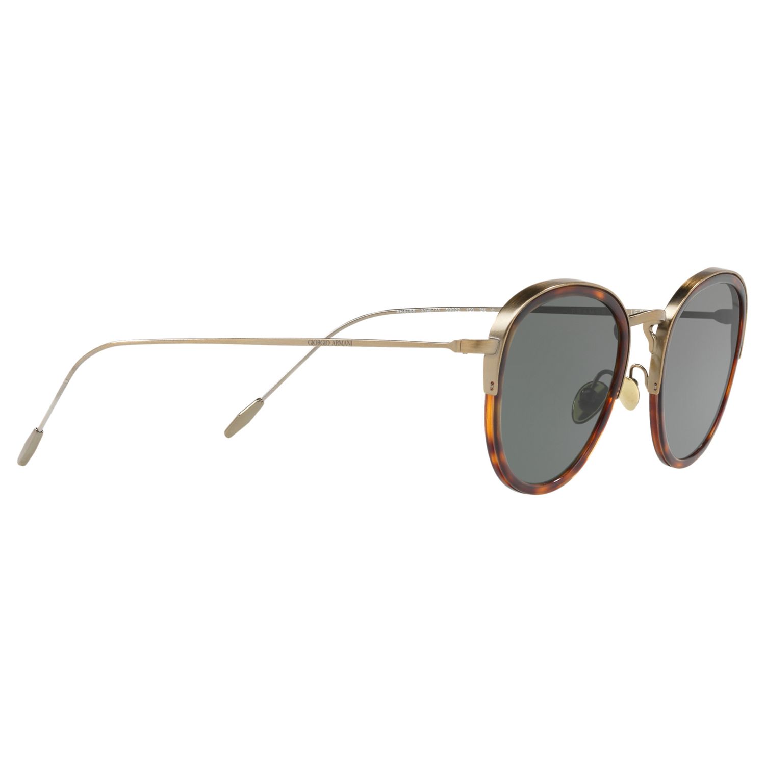Giorgio Armani AR6068 Men's Frames of Life Round Sunglasses, Tortoise/Grey  at John Lewis & Partners