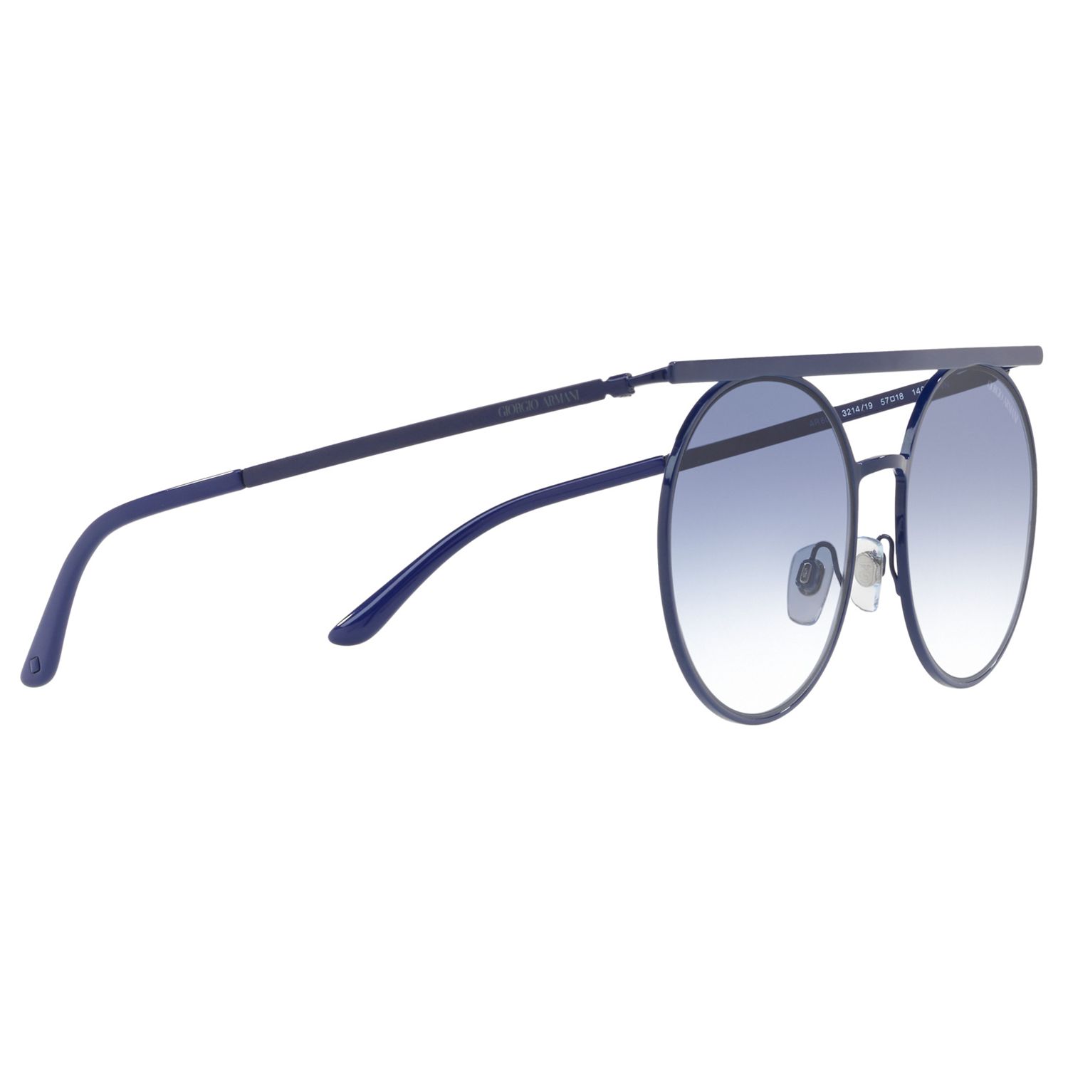Giorgio Armani AR6069 Round Sunglasses, Navy/Blue Gradient at John ...