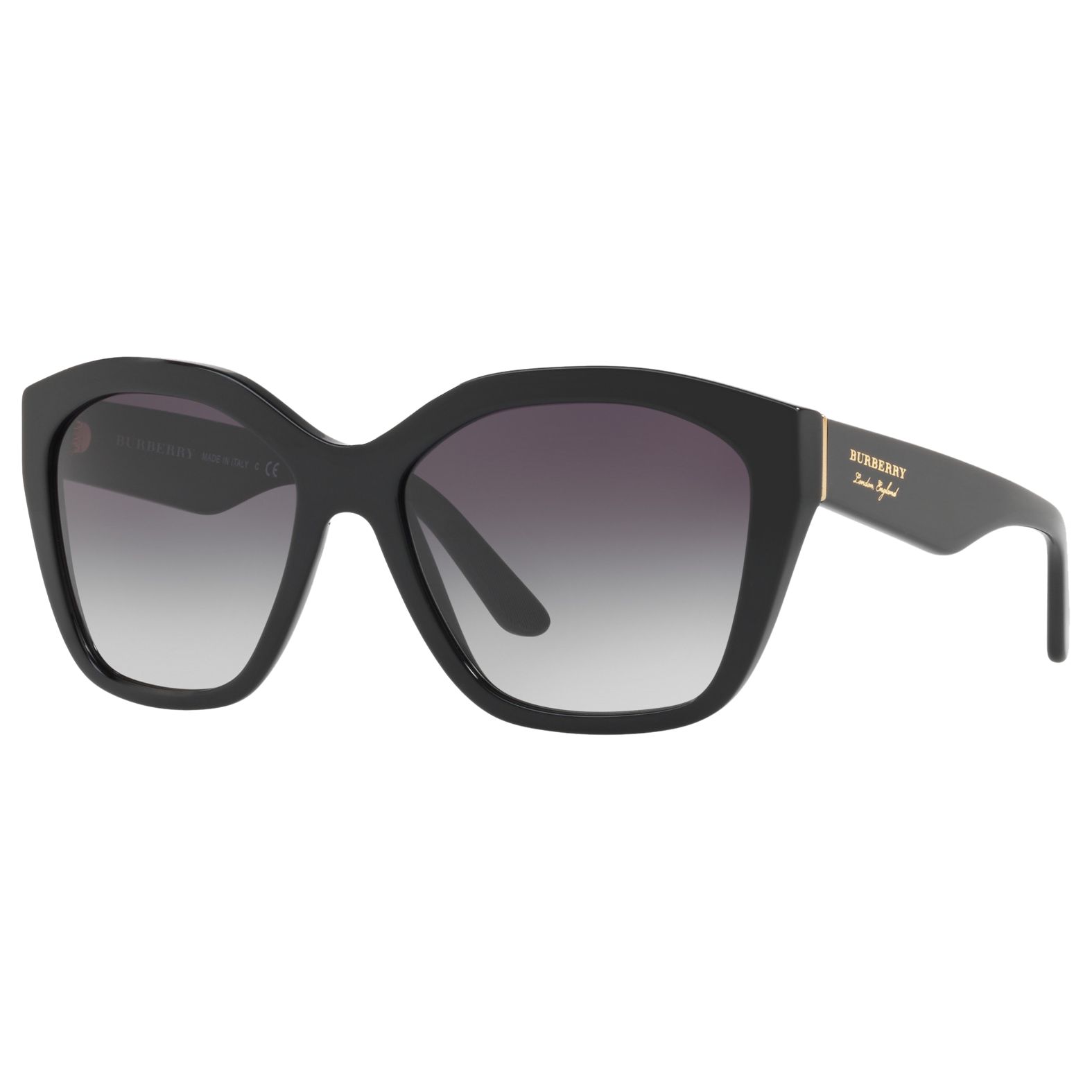 Burberry BE4261 Square Sunglasses, Black/Grey Gradient at John Lewis &  Partners