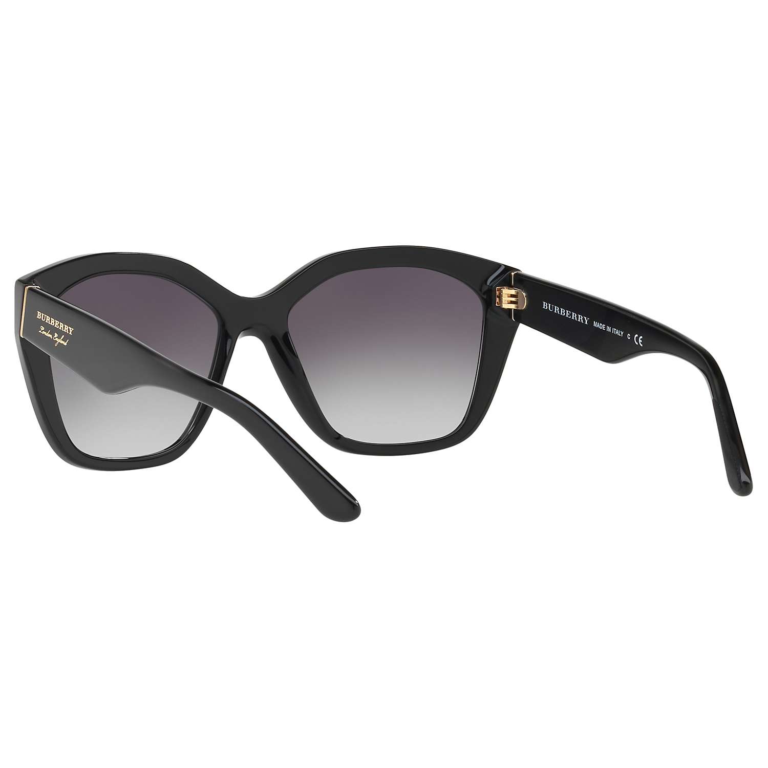 Buy Burberry BE4261 Square Sunglasses, Black/Grey Gradient Online at johnlewis.com