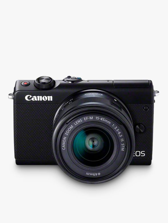 Canon EOS M100 Compact System Camera with EF-M 15-45mm f/3.5-6.3 IS STM & EF-M 22mm f/2.0 STM Lenses, HD 1080p, 24.2MP, Wi-Fi, NFC, 3" Tiltable Touch Screen, Double Lens Kit, Black