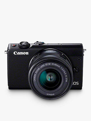 Canon EOS M100 Compact System Camera with EF-M 15-45mm f/3.5-6.3 IS STM & EF-M 22mm f/2.0 STM Lenses, HD 1080p, 24.2MP, Wi-Fi, Bluetooth, NFC, 3" Tiltable Touch Screen, Double Lens Kit, Black