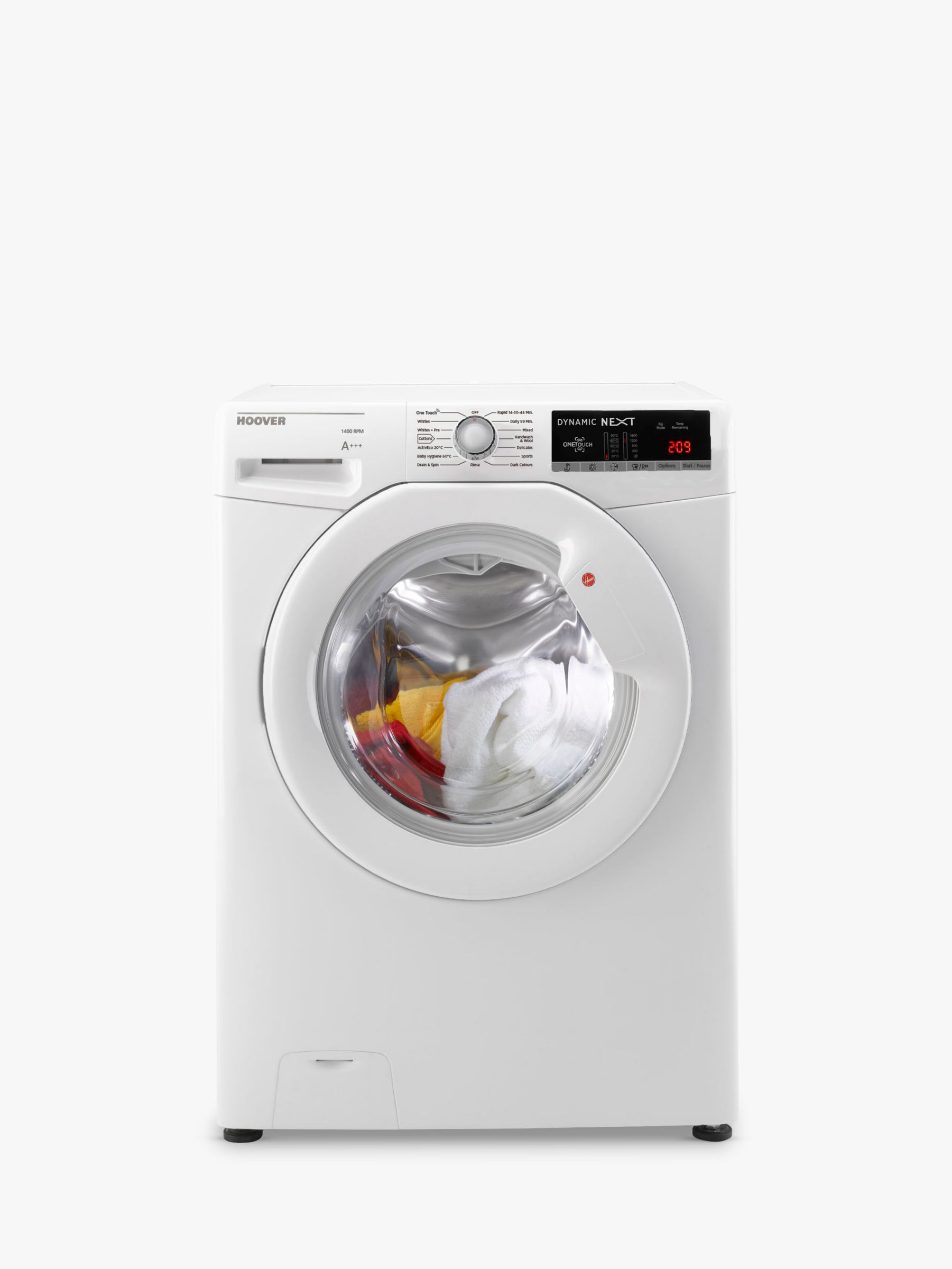 Hoover DXOA1473LW3 Freestanding Washing Machine, 7kg Load, A+++ Energy Rating, 1400rpm Spin, White