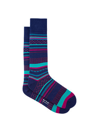 Paul Smith Jiggle Jacquard Socks, One Size, Blue