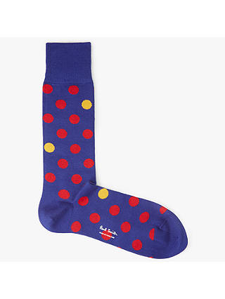 Paul Smith Polka Dot Socks, One Size, Blue/Multi