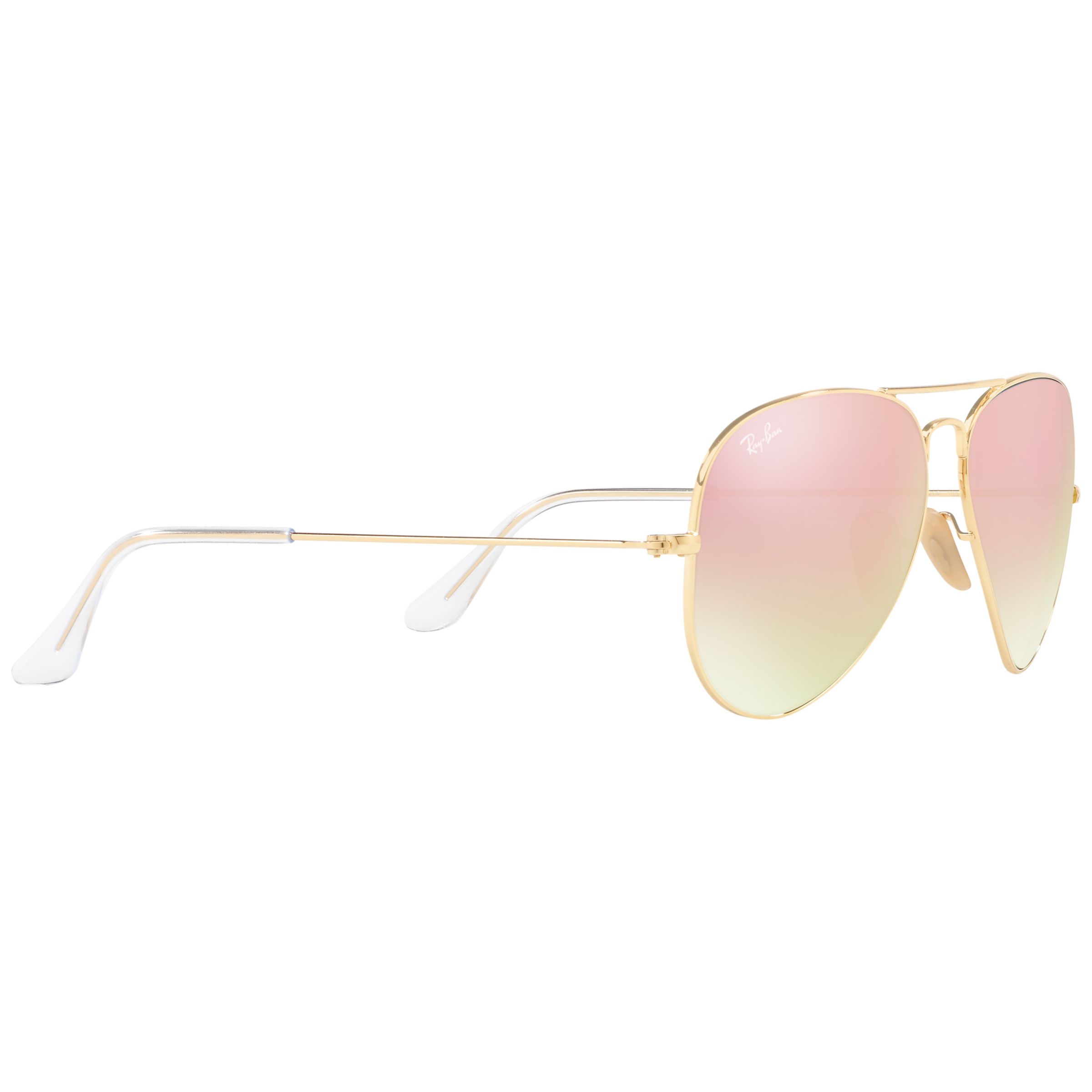 Ray Ban Rb3025 Aviator Sunglasses Gold Pink Gradient At John Lewis Partners