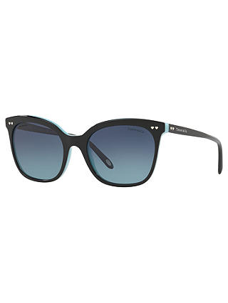 Tiffany & Co TF4140 Polarised Square Sunglasses, Black/Blue Gradient