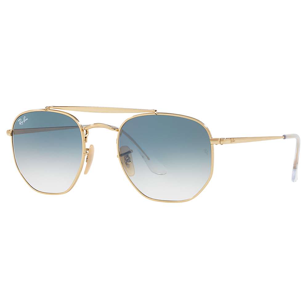 Buy Ray-Ban RB3648 Women's The Marshal Square Sunglasses, Gold/Blue Gradient Online at johnlewis.com