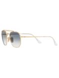 Ray-Ban RB3648 Women's The Marshal Square Sunglasses, Gold/Blue Gradient