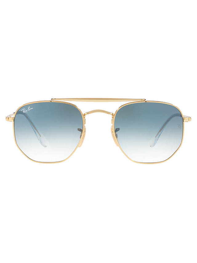 Ray-Ban RB3648 Women's The Marshal Square Sunglasses, Gold/Blue Gradient