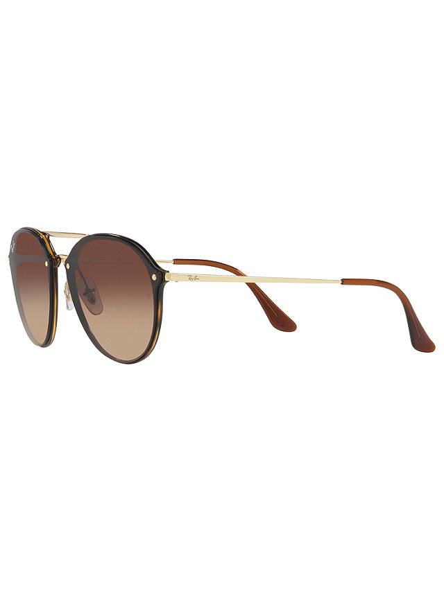 Ray-Ban RB4292 Oval Blaze Sunglasses, Gold/Brown