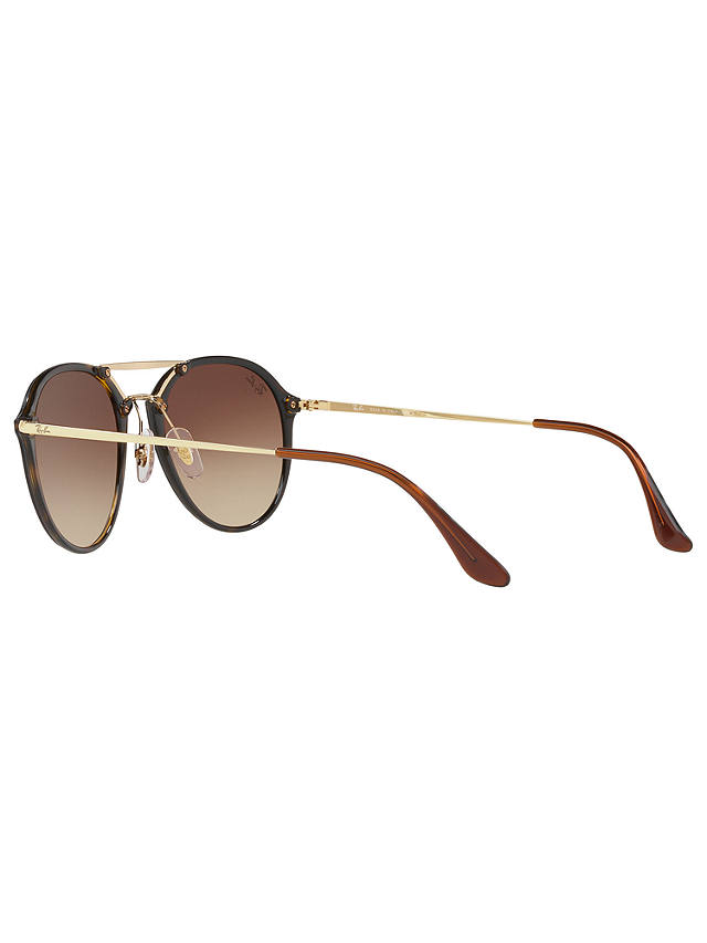 Ray-Ban RB4292 Oval Blaze Sunglasses, Gold/Brown