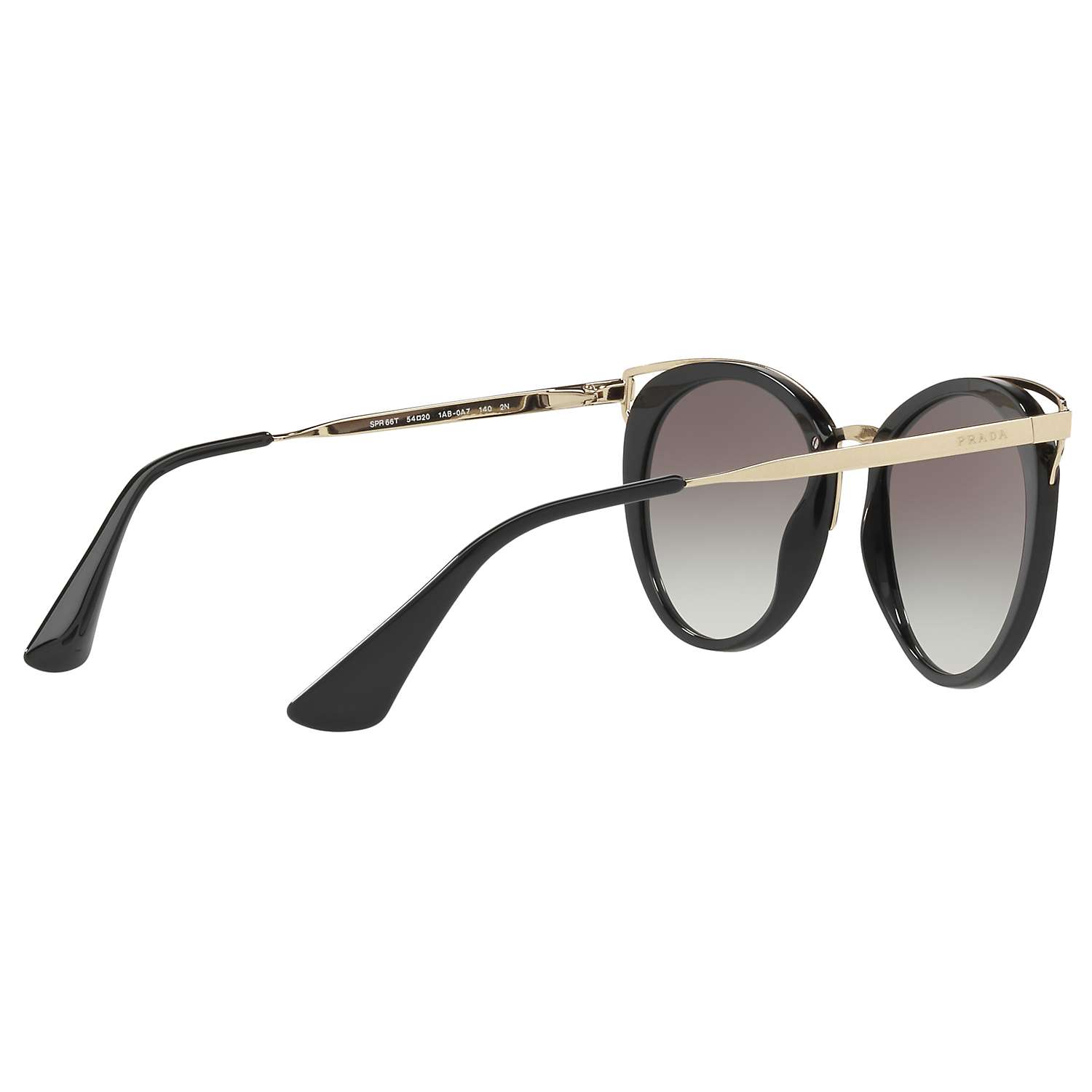Prada PR 66TS Round Sunglasses, Black at John Lewis & Partners