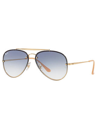 Ray-Ban RB3584N Blaze Aviator Sunglasses, Gold/Blue Gradient