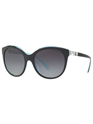 Tiffany & Co TF4140 Women's Oval Sunglasses, Black/Grey Gradient